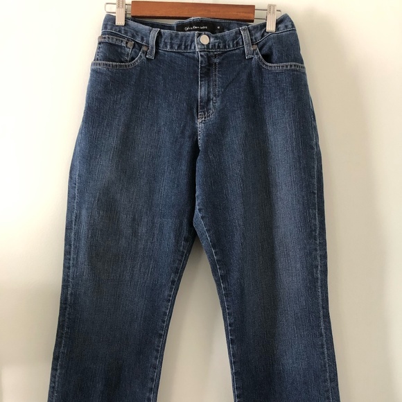 Calvin Klein Lean Fit Dark Wash Cuffed Jeans Size 12 - Picture 1 of 9